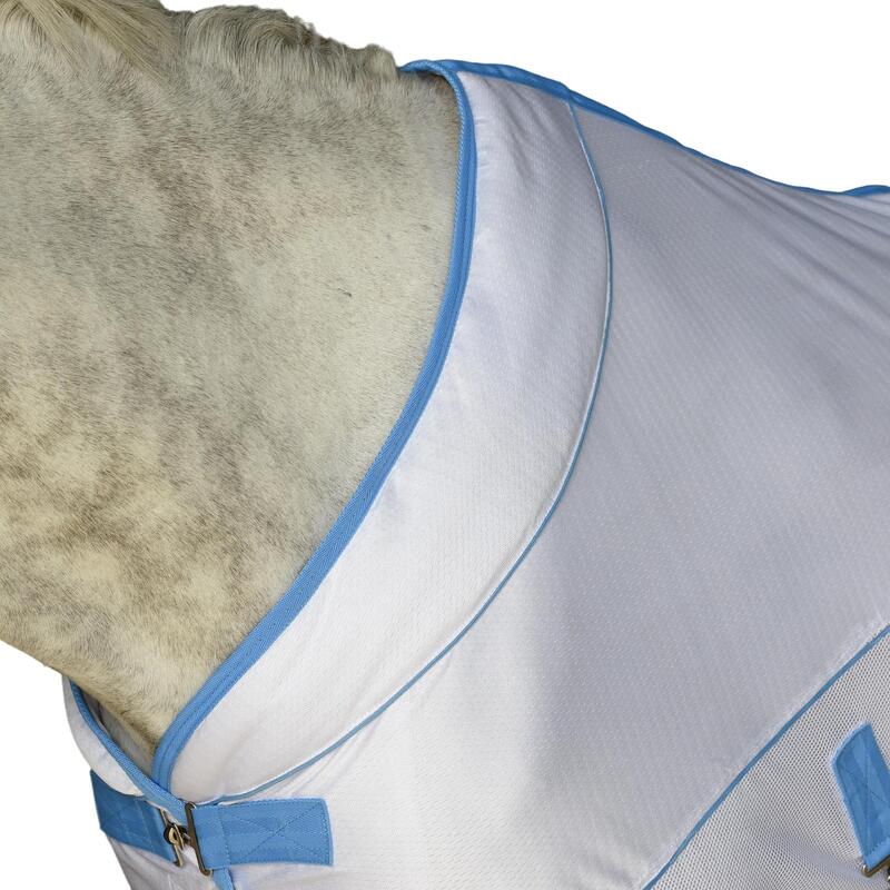 Couverture rafraichissante pour chevaux AIRTEC (Blanc / Bleu)