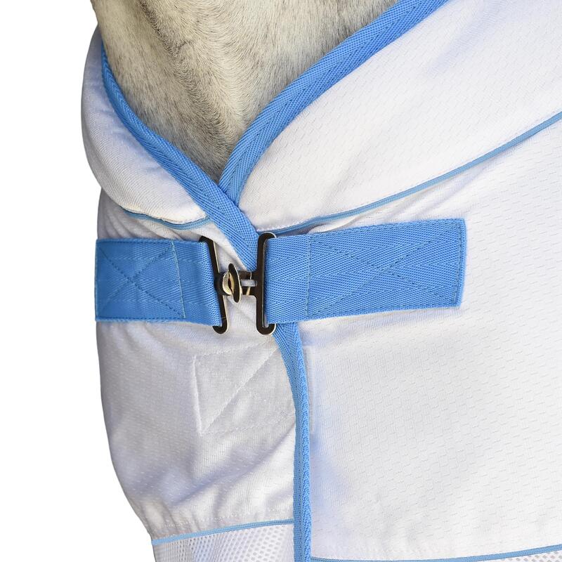 Couverture rafraichissante pour chevaux AIRTEC (Blanc / Bleu)