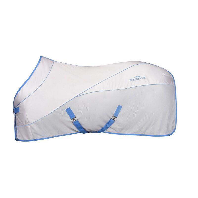 Couverture rafraichissante pour chevaux AIRTEC (Blanc / Bleu)