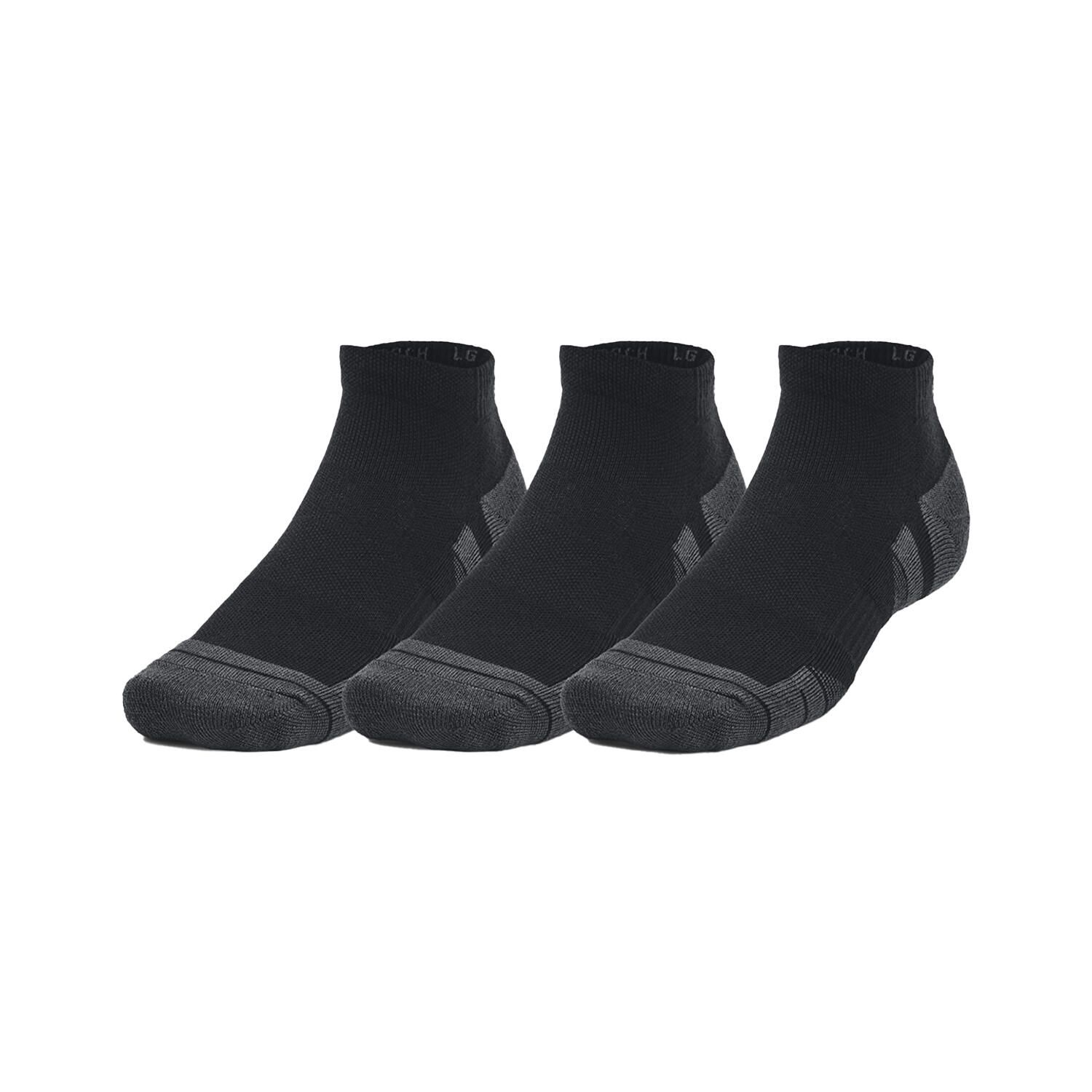 UNDER ARMOUR Unisex Adult Performance Tech Socks (Pack of 3) (Black)