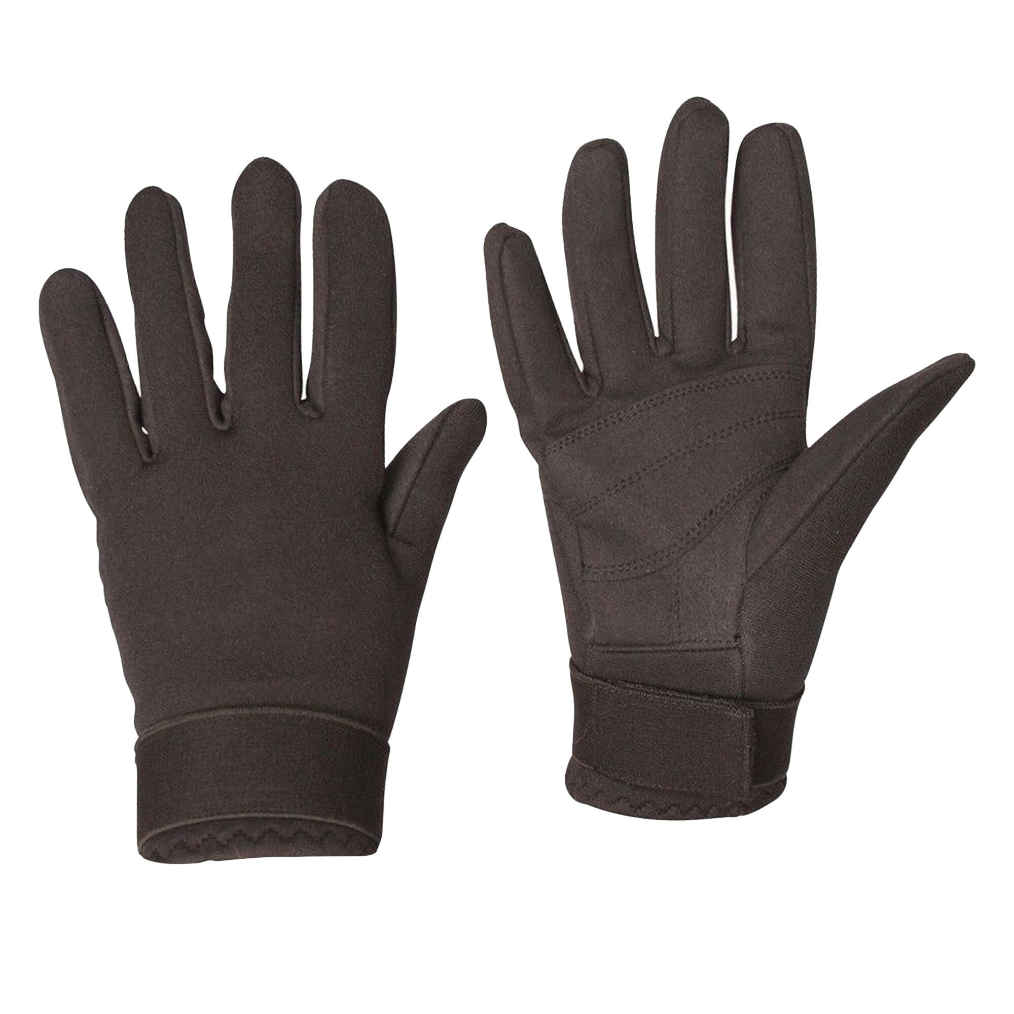 Unisex Neoprene Touch Fastening Riding Gloves (Black) 1/5
