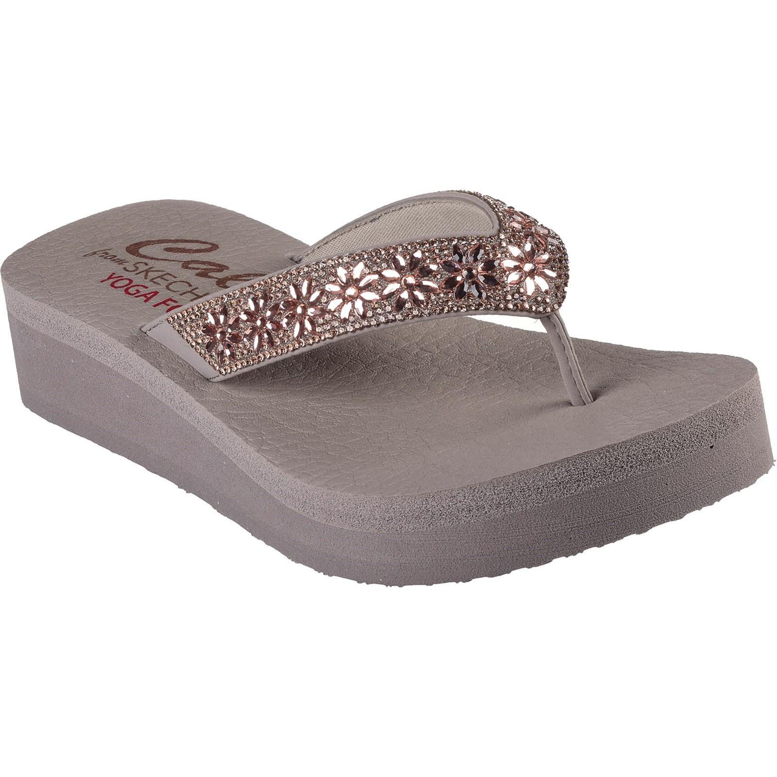 CALI VINYASA WILD DAISIES Women's flip-flops (Taupe)