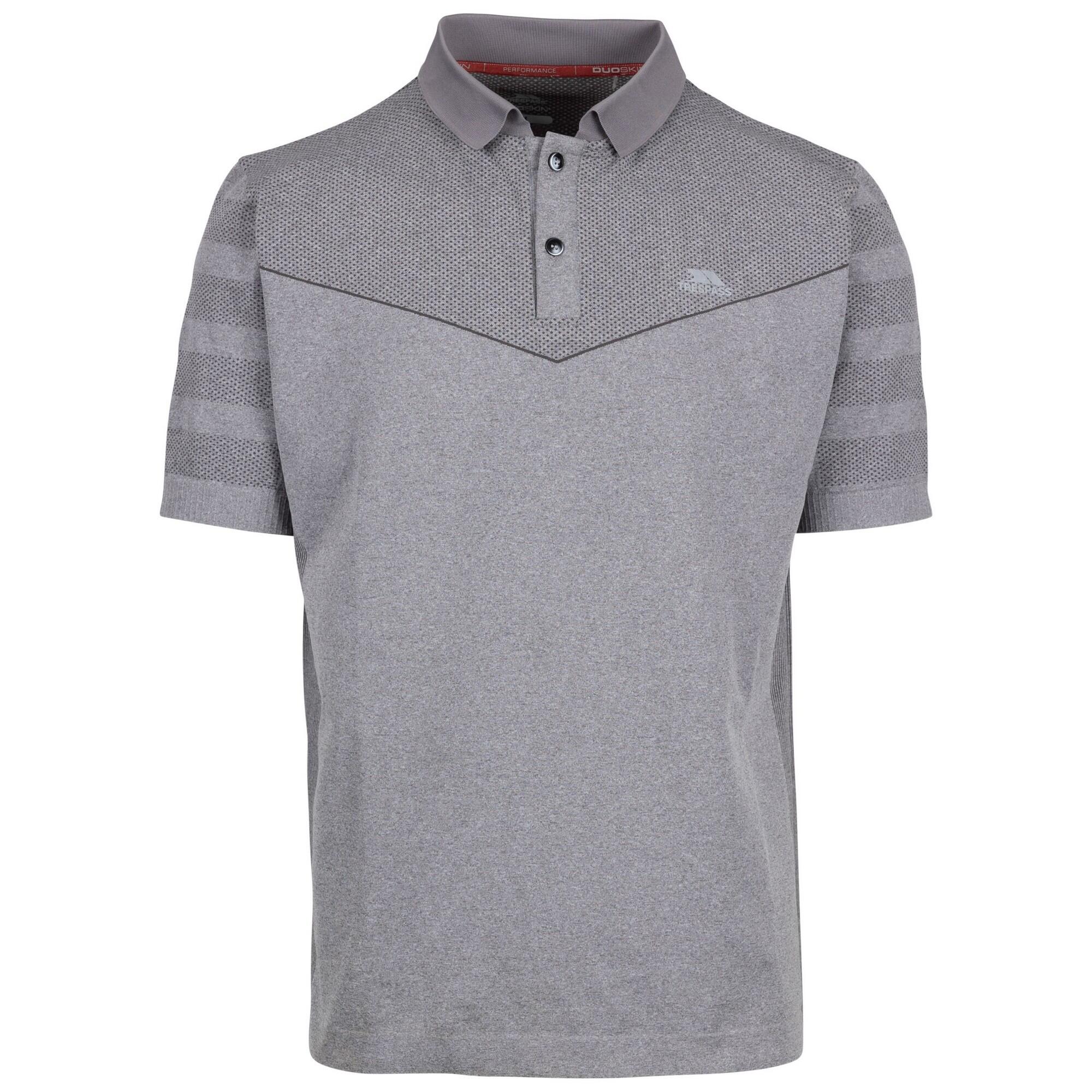 TRESPASS Mens Nab TP75 Active Polo Shirt (Grey Marl)
