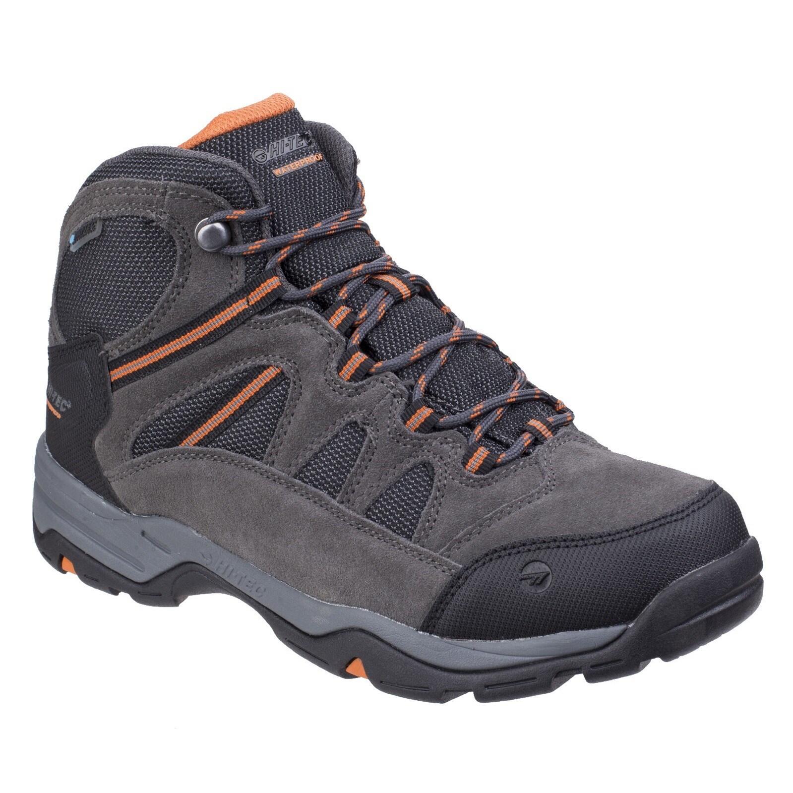 charcoal grey / dark grey / orange