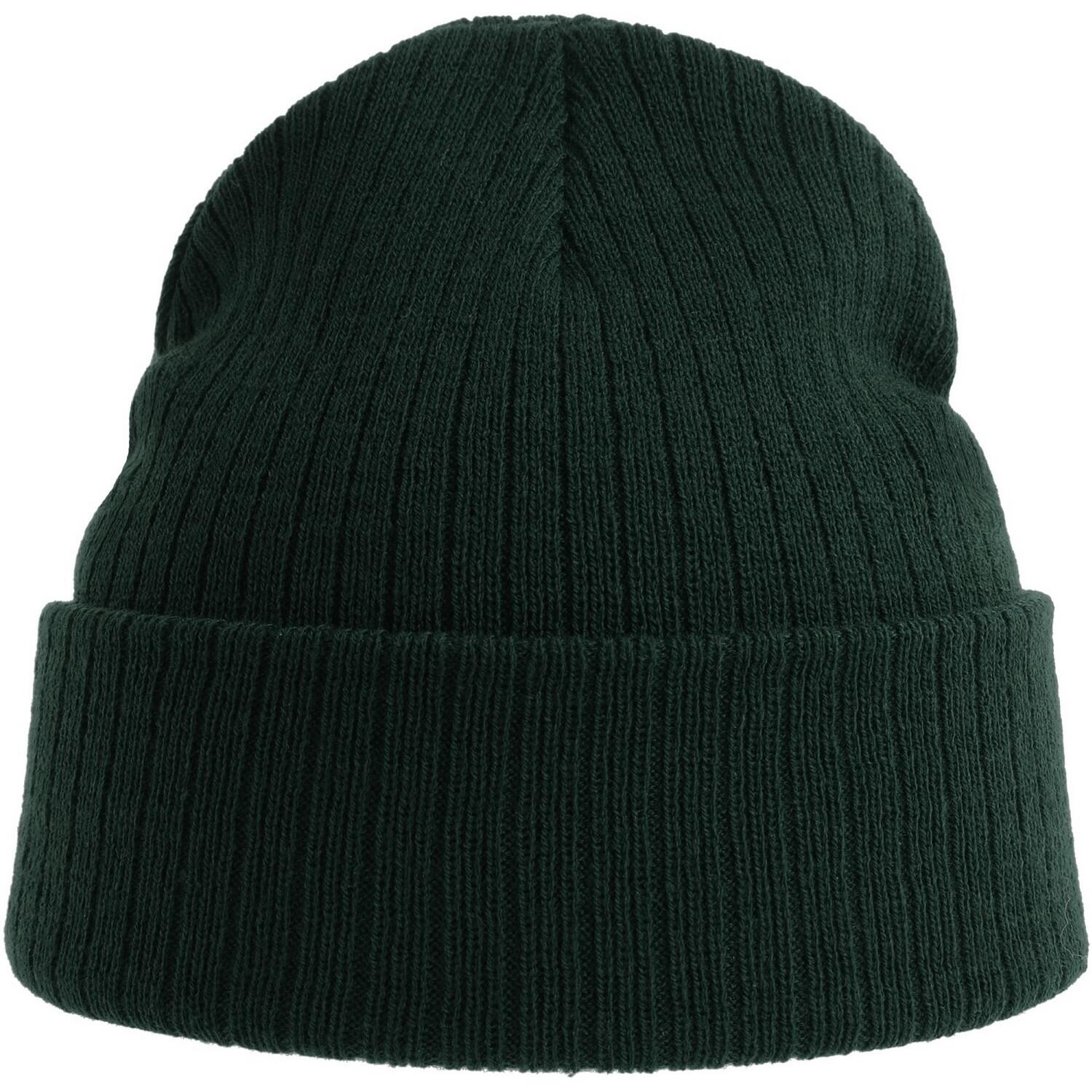 Unisex Adult Rio Ribbed Recycled Beanie (Bottle Green) 3/3