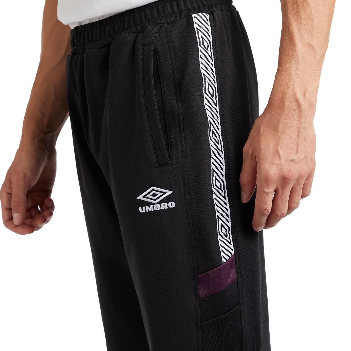 Mens Sports Style Club Tricot Jogging Bottoms (Black/Potent Purple) 4/4
