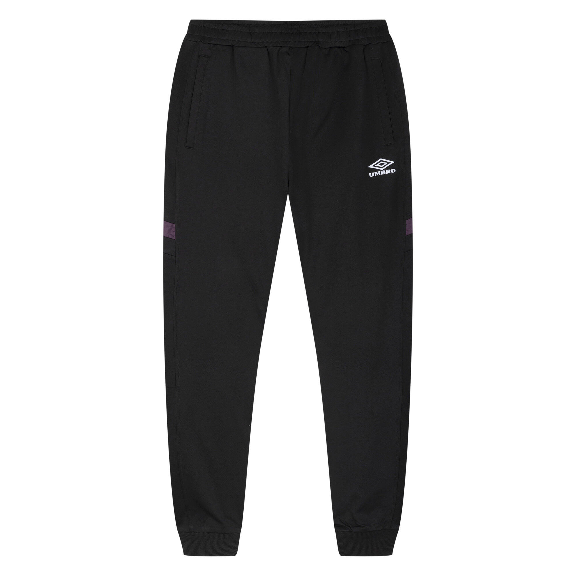 Mens Sports Style Club Tricot Jogging Bottoms (Black/Potent Purple) 1/4