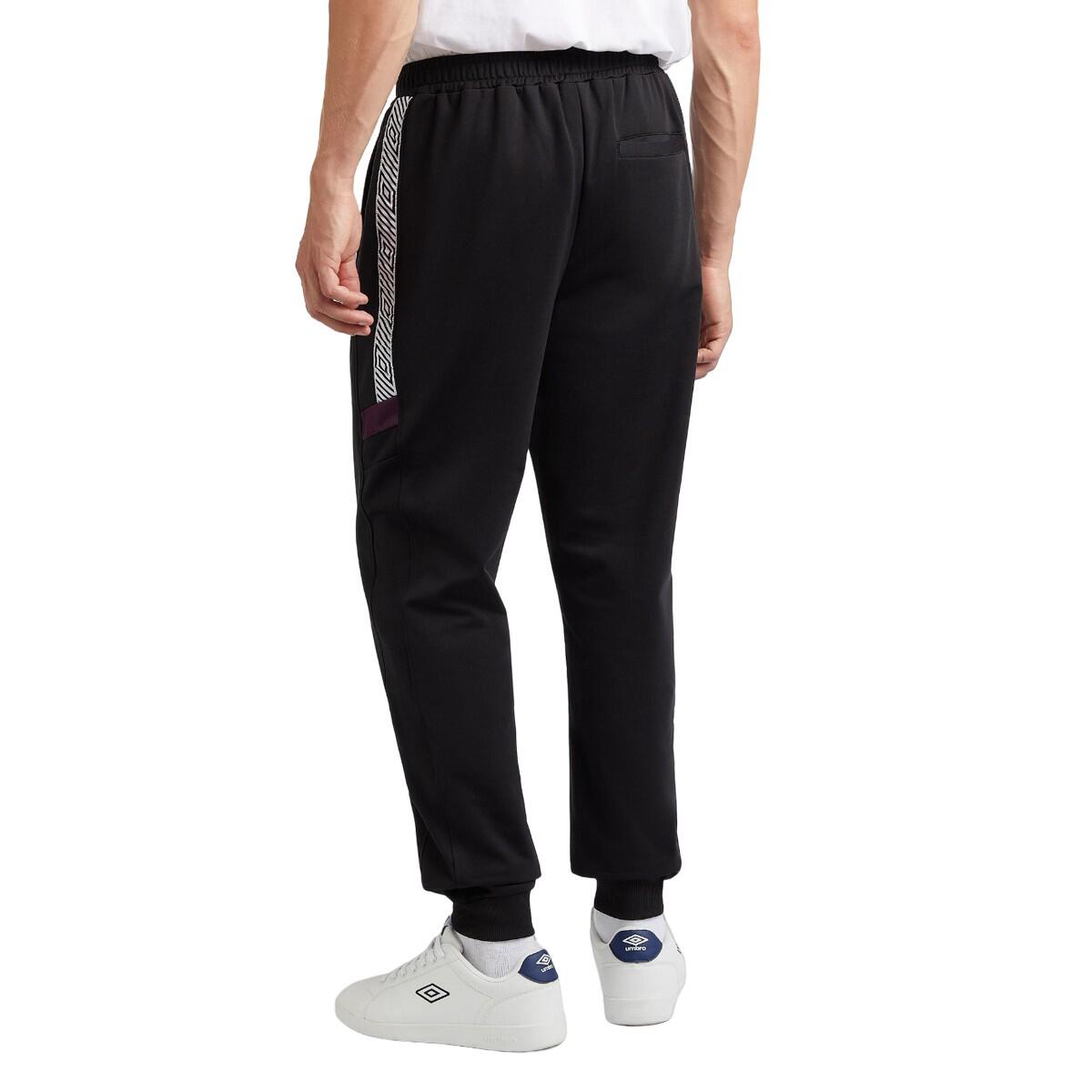 Mens Sports Style Club Tricot Jogging Bottoms (Black/Potent Purple) 2/4