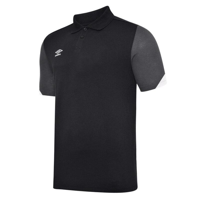 "Total" Poloshirt für Training Kinder Schwarz/Weiß/Kohlen-Schwarz