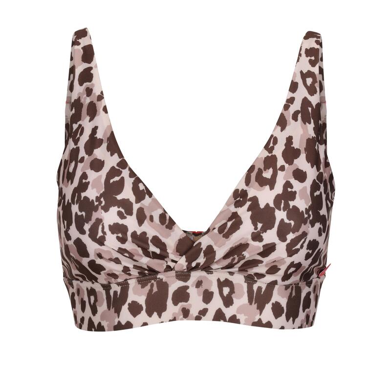 Dames Paloma Luipaardprint Bikinitop (Bruin/Beige)