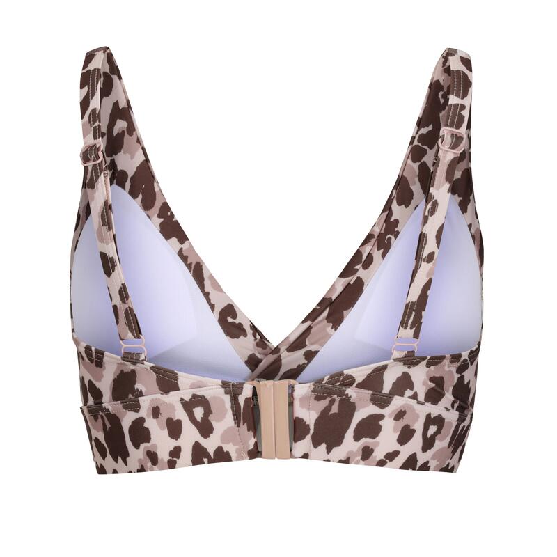 Top de biquíni Paloma Leopard Print para senhora/senhora Castanho / Bege