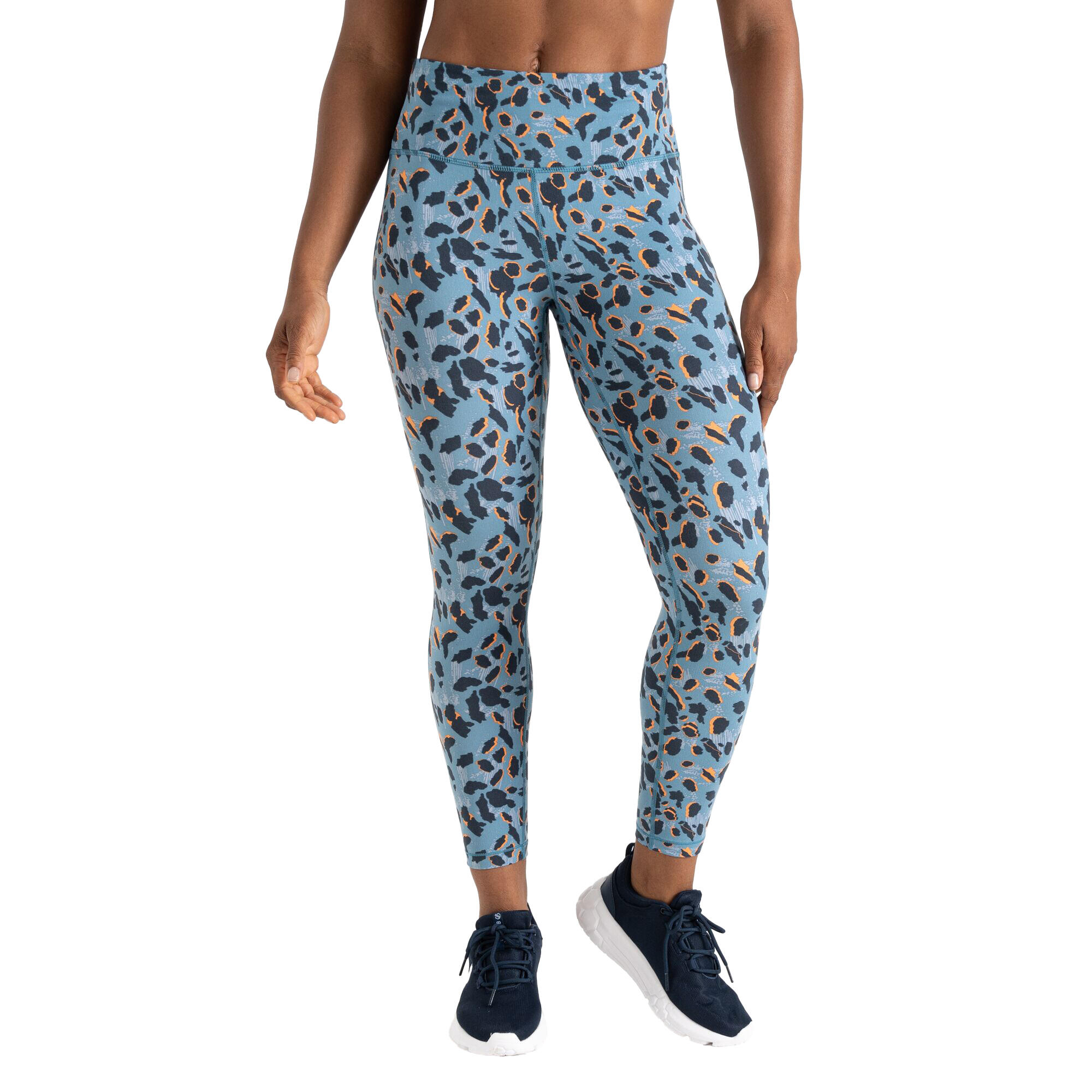 Womens/Ladies Influential Leopard Print Leggings (Niagara Blue) 4/5