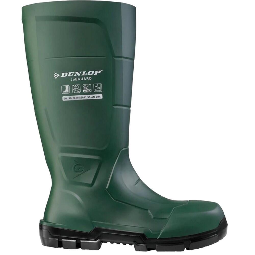 Stivali Wellington Di SicurezzaAdulto Unisex Dunlop Jobguard Verde Patrimonio 3/4