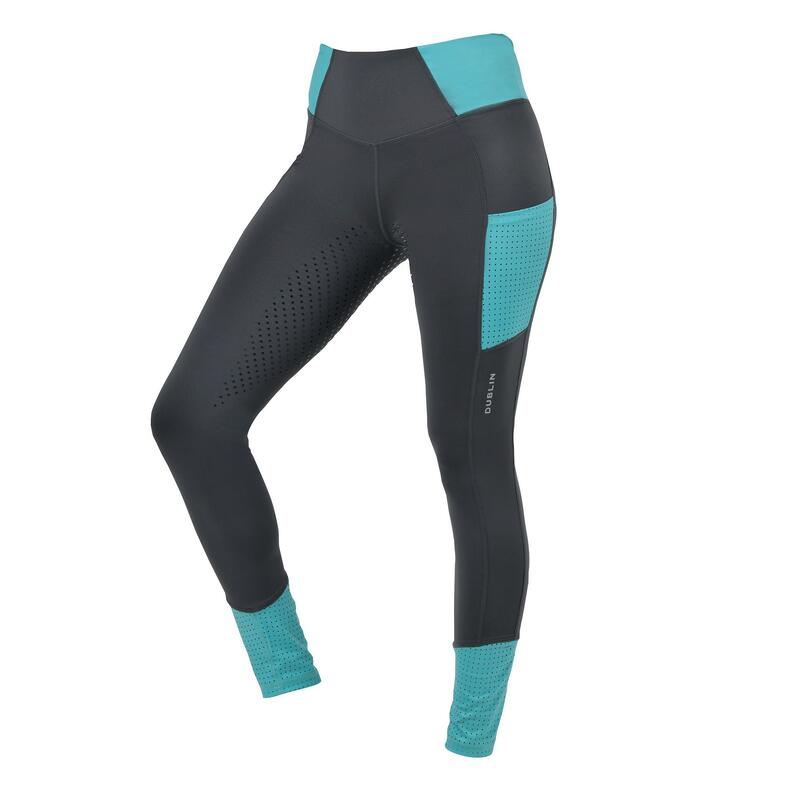 Collant d'équitation POWER PERFORMANCE Femme (Anthracite / Jade)