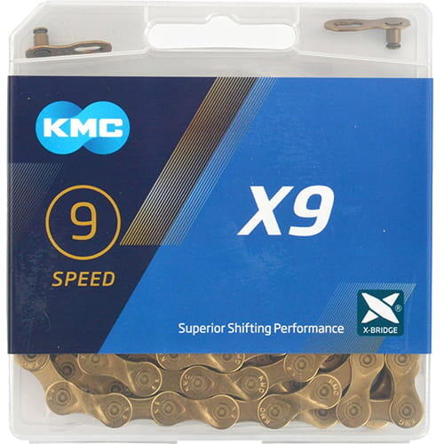 Cadena X9 Ti-N 9 velocidades, 114 eslabones - oro