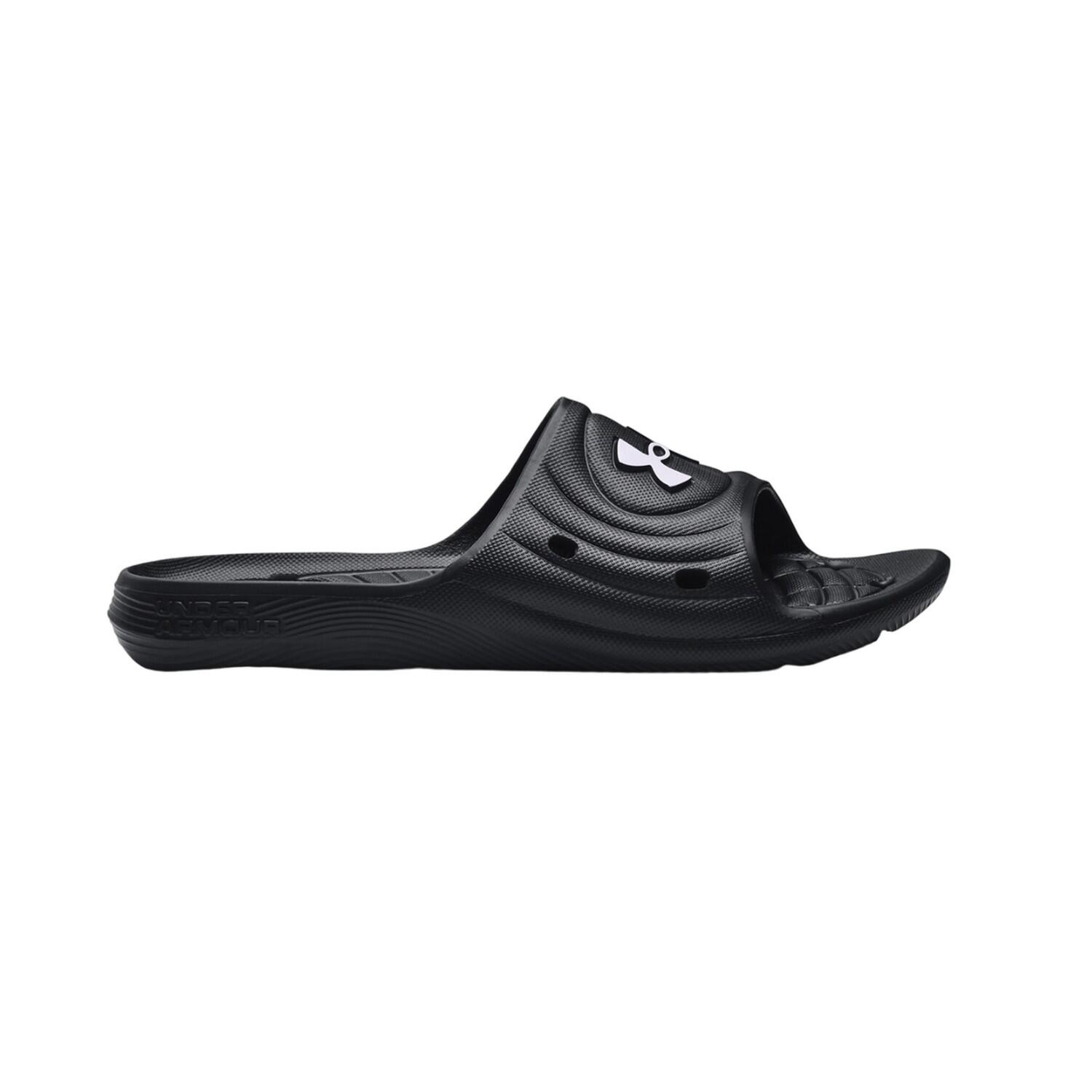 HerrenDamen Unisex Badesandale "Locker IV" Damen und Herren Schwarz/Weiß 3/4