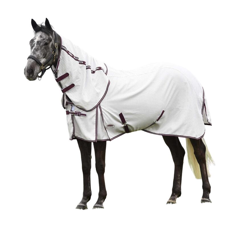 Couverture antimouches pour chevaux HYBRID SEASONS (Blanc / Pourpre)