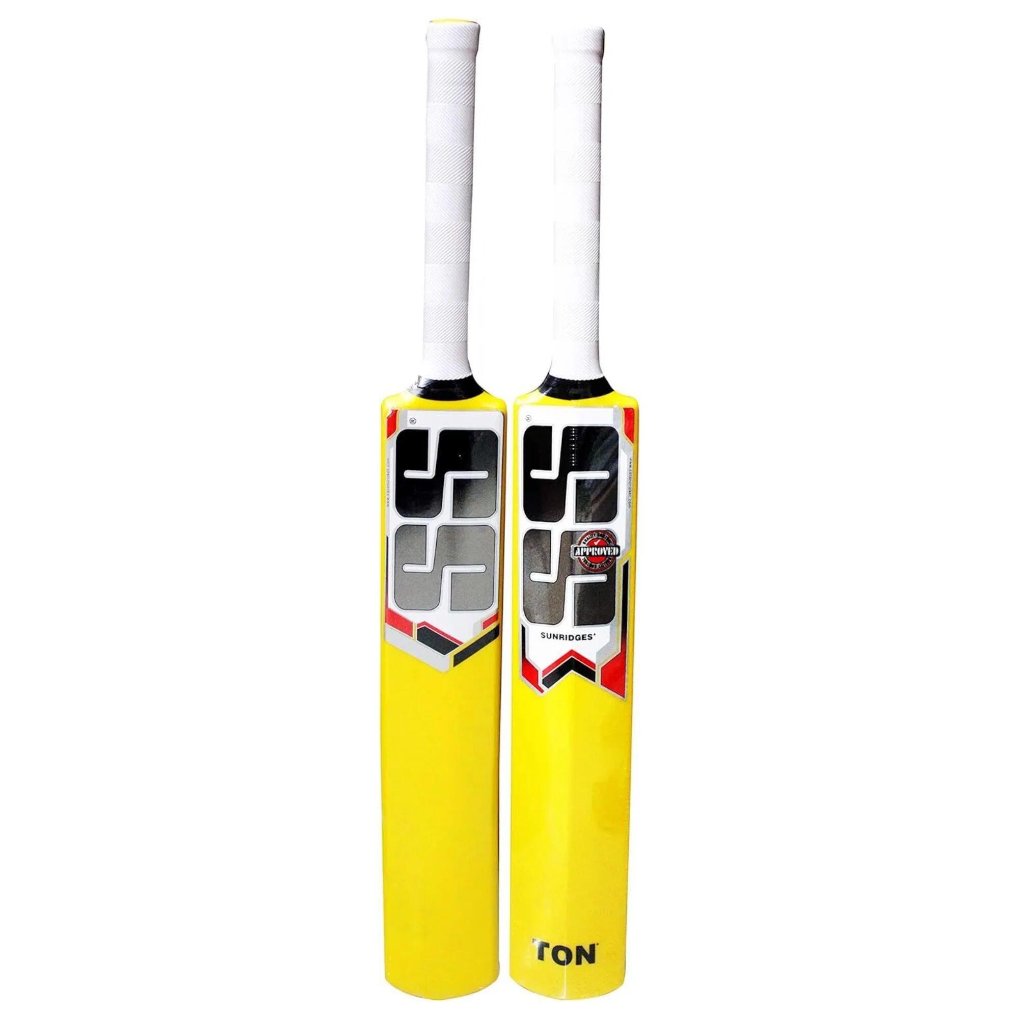 SS TON SS Acc0216 Plastic Cricket Bat For Kids (Yellow) | Lightweight | Free Cover
