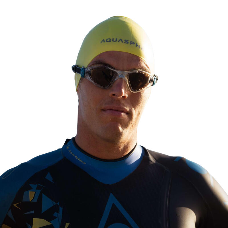 Bademütze für HerrenDamen Unisex Triathlon Damen und Herren Leuchtend Gelb
