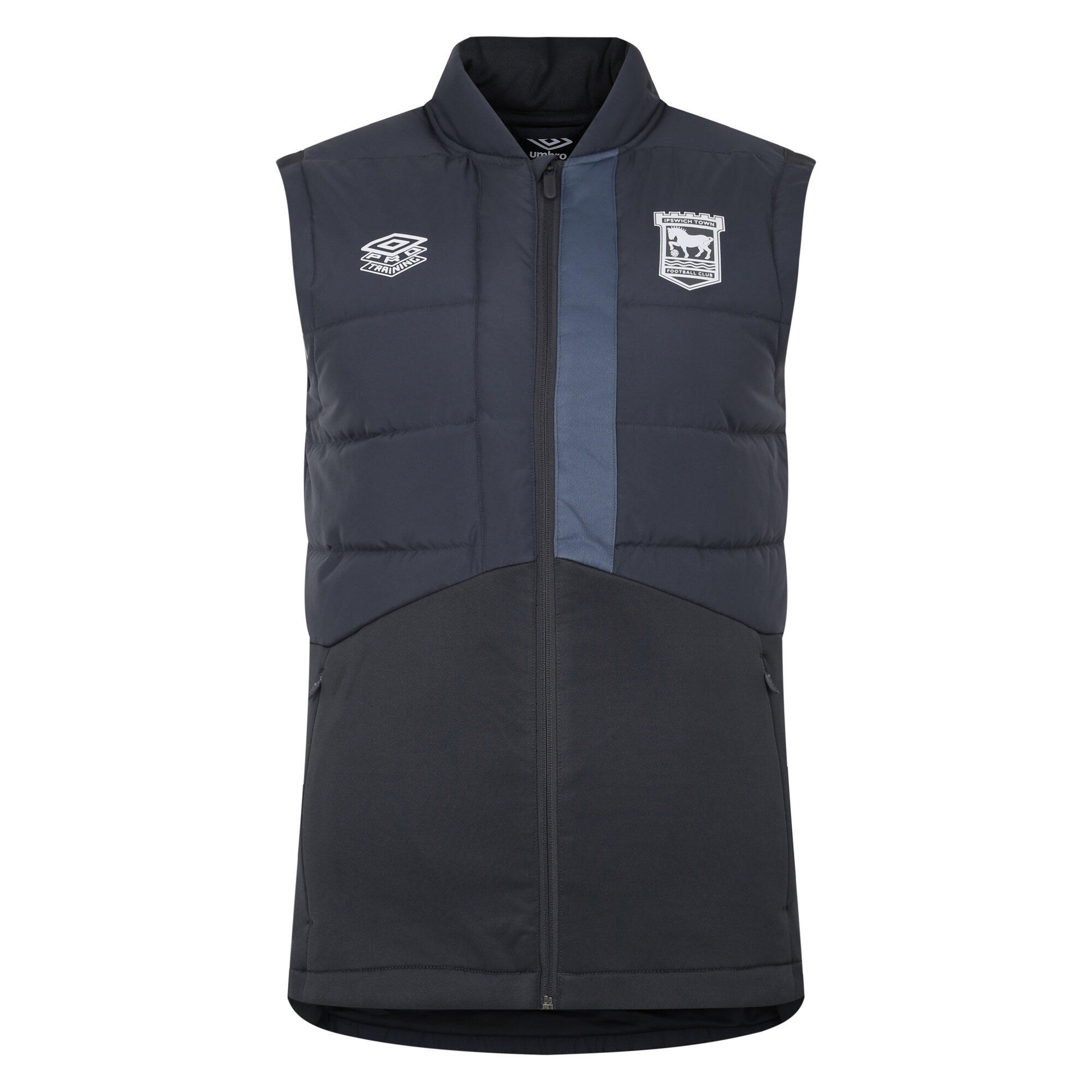 Mens 23/24 Ipswich Town FC Gilet (Carbon/Grisaille) 1/3
