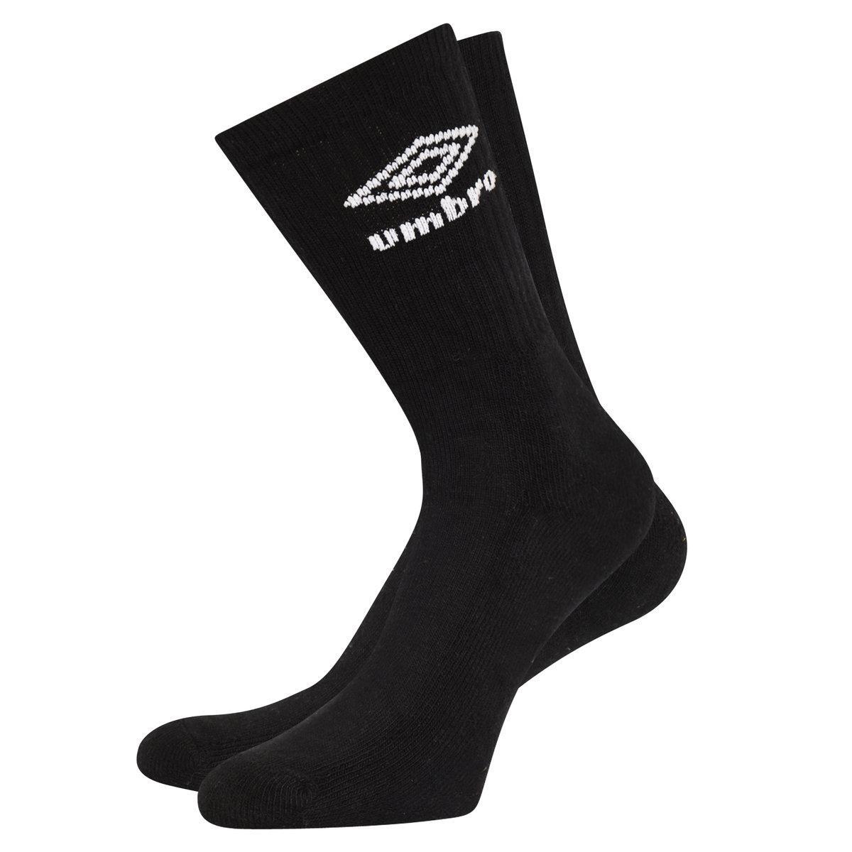 UMBRO Mens Sports Socks (Pack of 3) (Black)