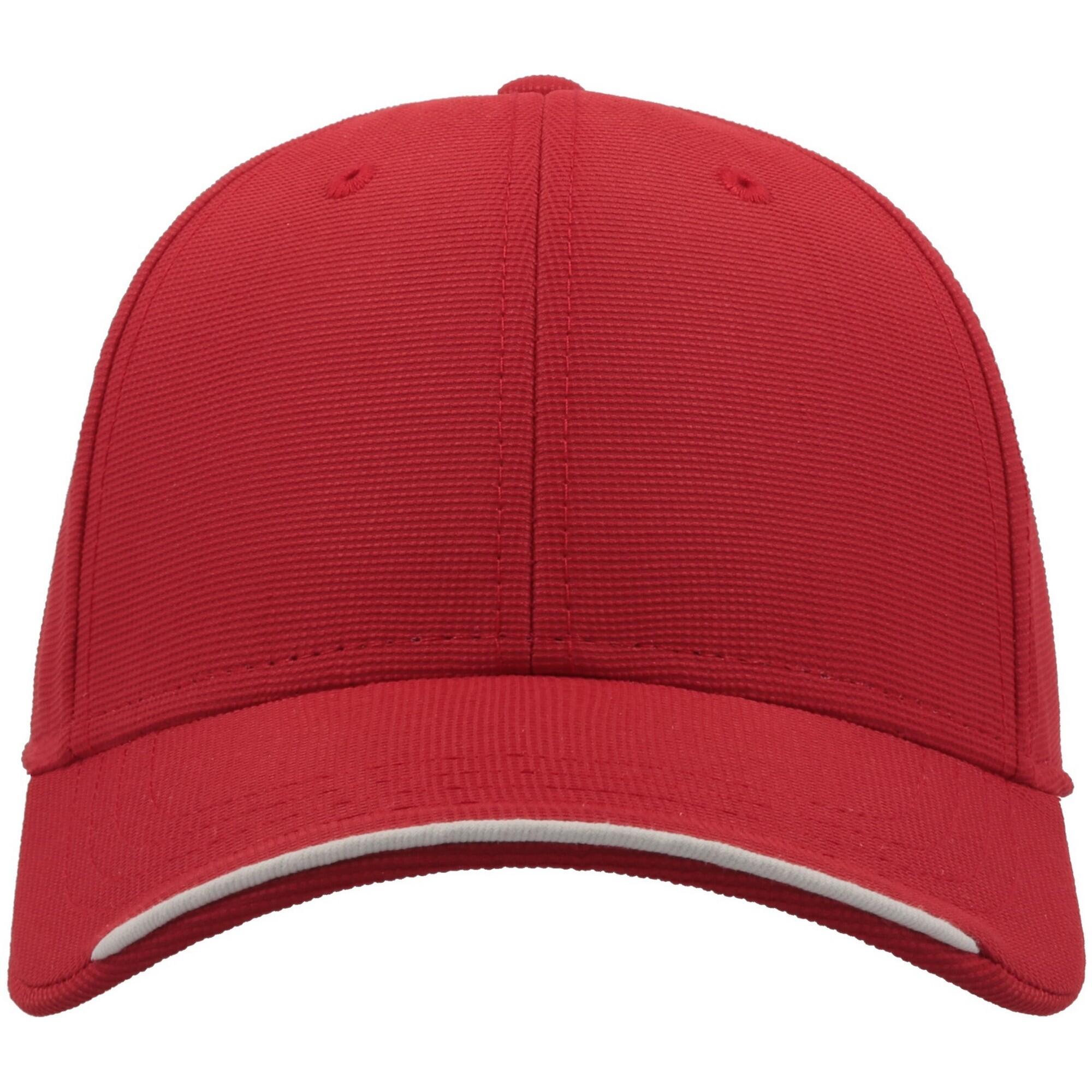 ATLANTIS Estoril 6 Panel Jacquard Recycled Baseball Cap (Red)