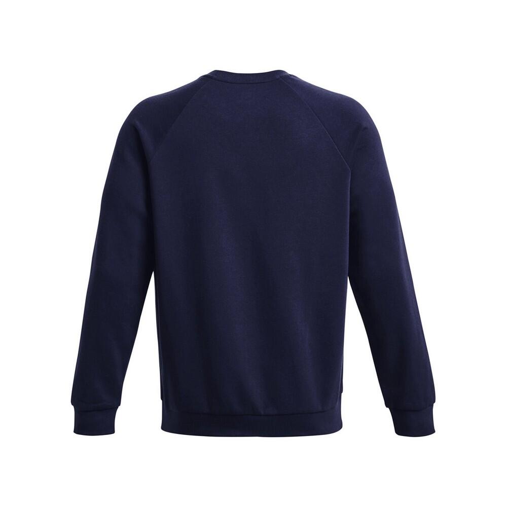 Felpa Girocollo Adulto Unisex Under Armour Rival Blu Navy Notte Bianco 2/4