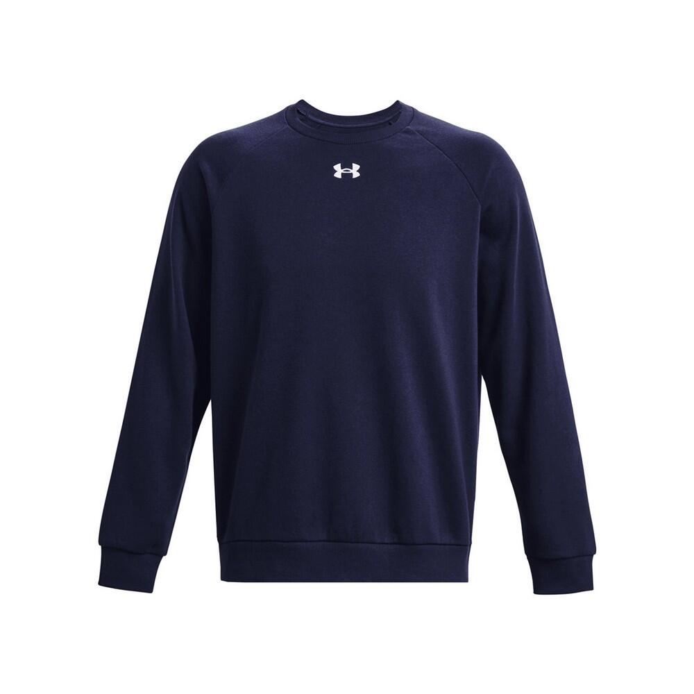 UNDER ARMOUR Unisex Adult Rival Fleece Crew Neck Sweatshirt (Midnight Navy/White)