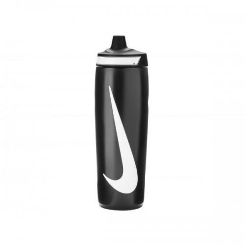 Wasserflasche "Refuel", Mit SilikonNoppen Damen und Herren Schwarz/Weiß