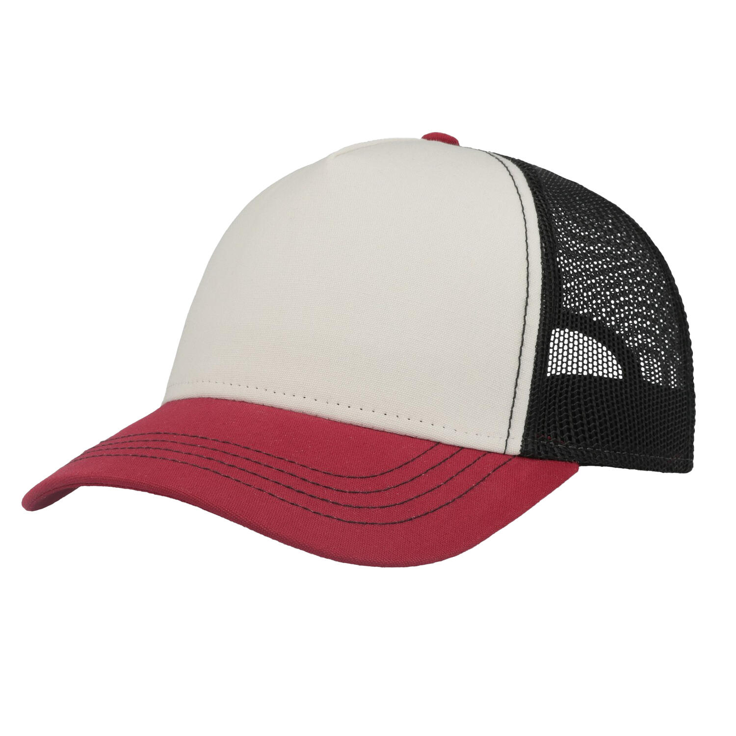 Casquette Trucker RAPPER Adulte (Blanc / Bordeaux / Noir) 4/4