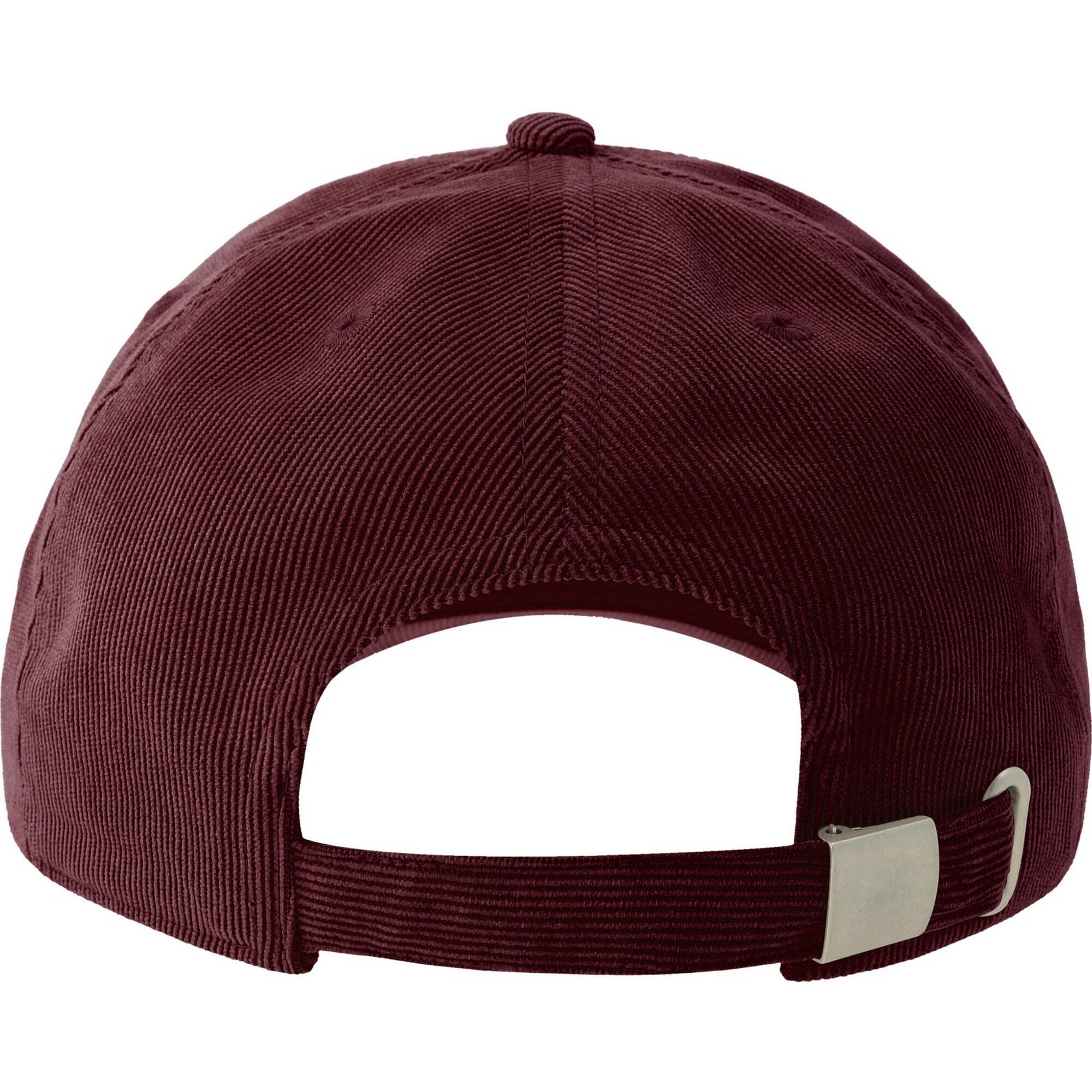 Unisex Adult Creep S Corduroy Recycled Baseball Cap (Burgundy) 2/3