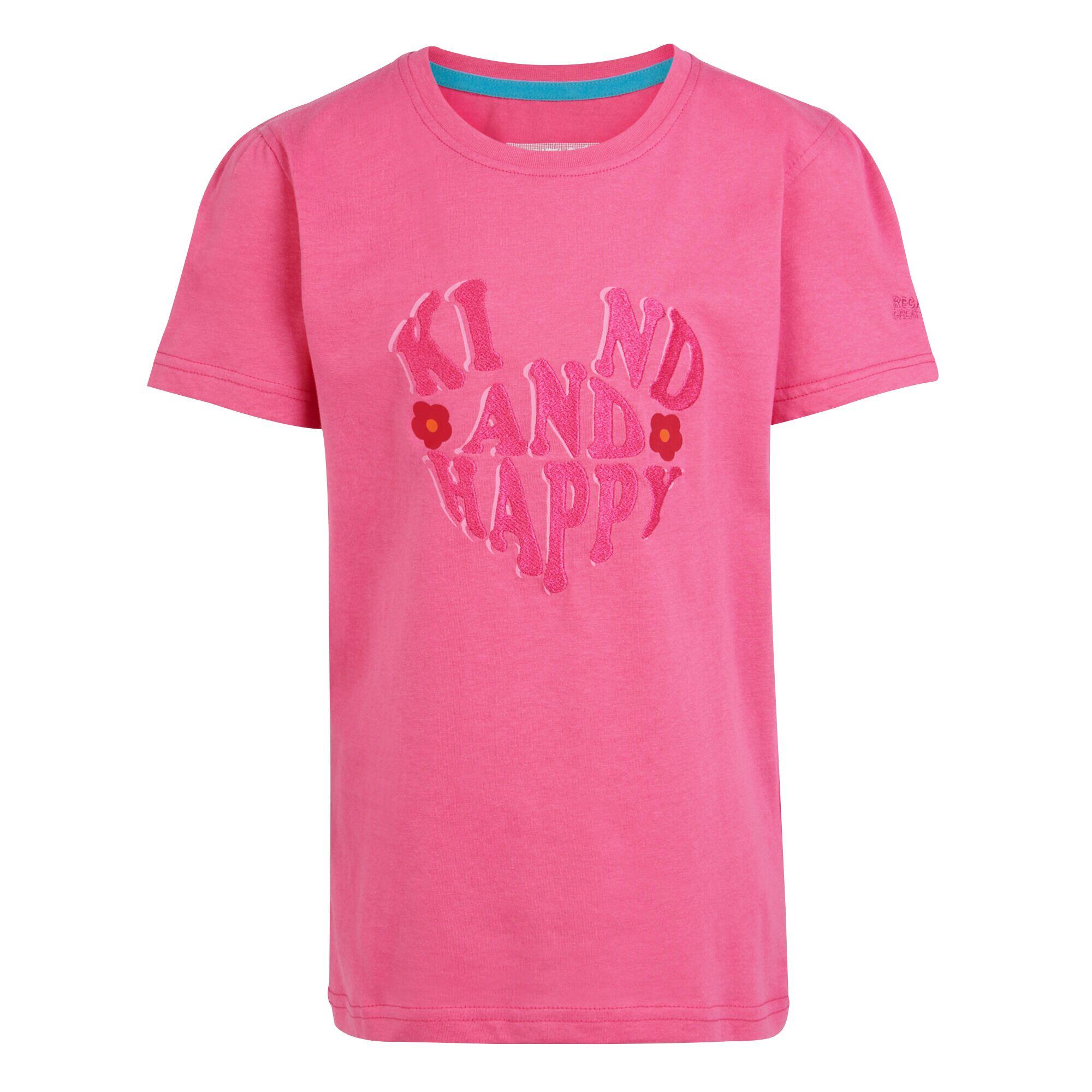 REGATTA Childrens/Kids Bosley VII Text TShirt (Flamingo Pink)