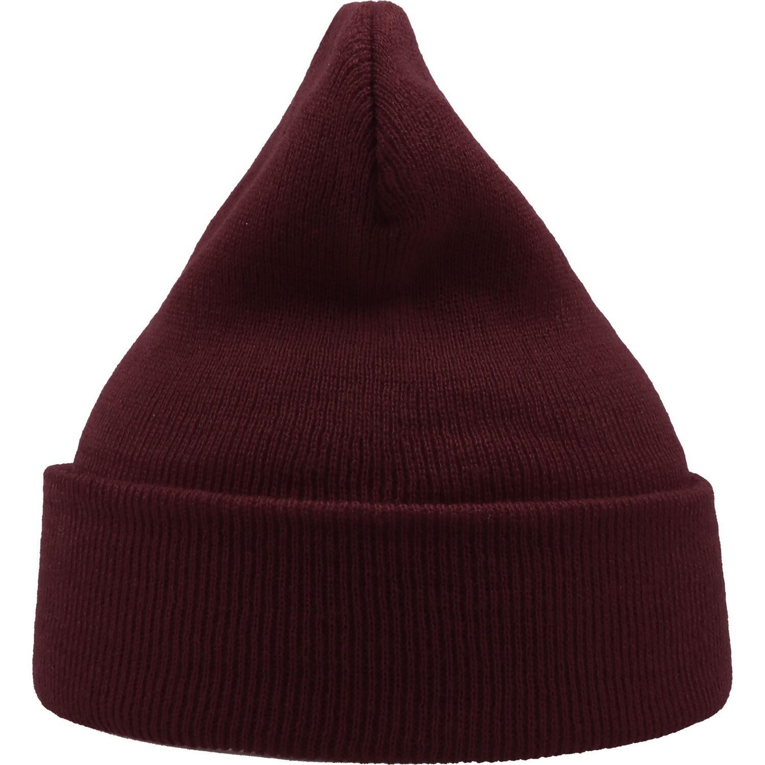 Unisex Adult Wind Recycled Cuffed Beanie (Burgundy) 2/3