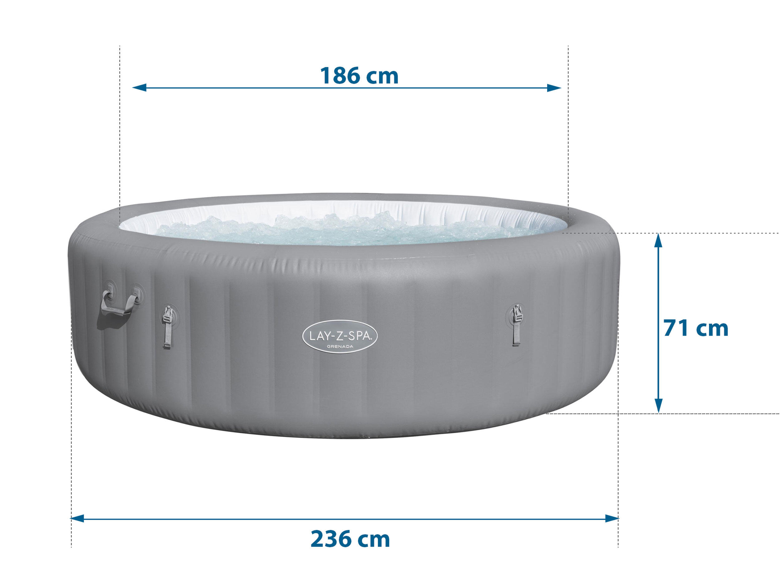 Bestway Spa gonflable Lay-Z-Spa Grenada  AirJet  WiFi 6-8p 7/7