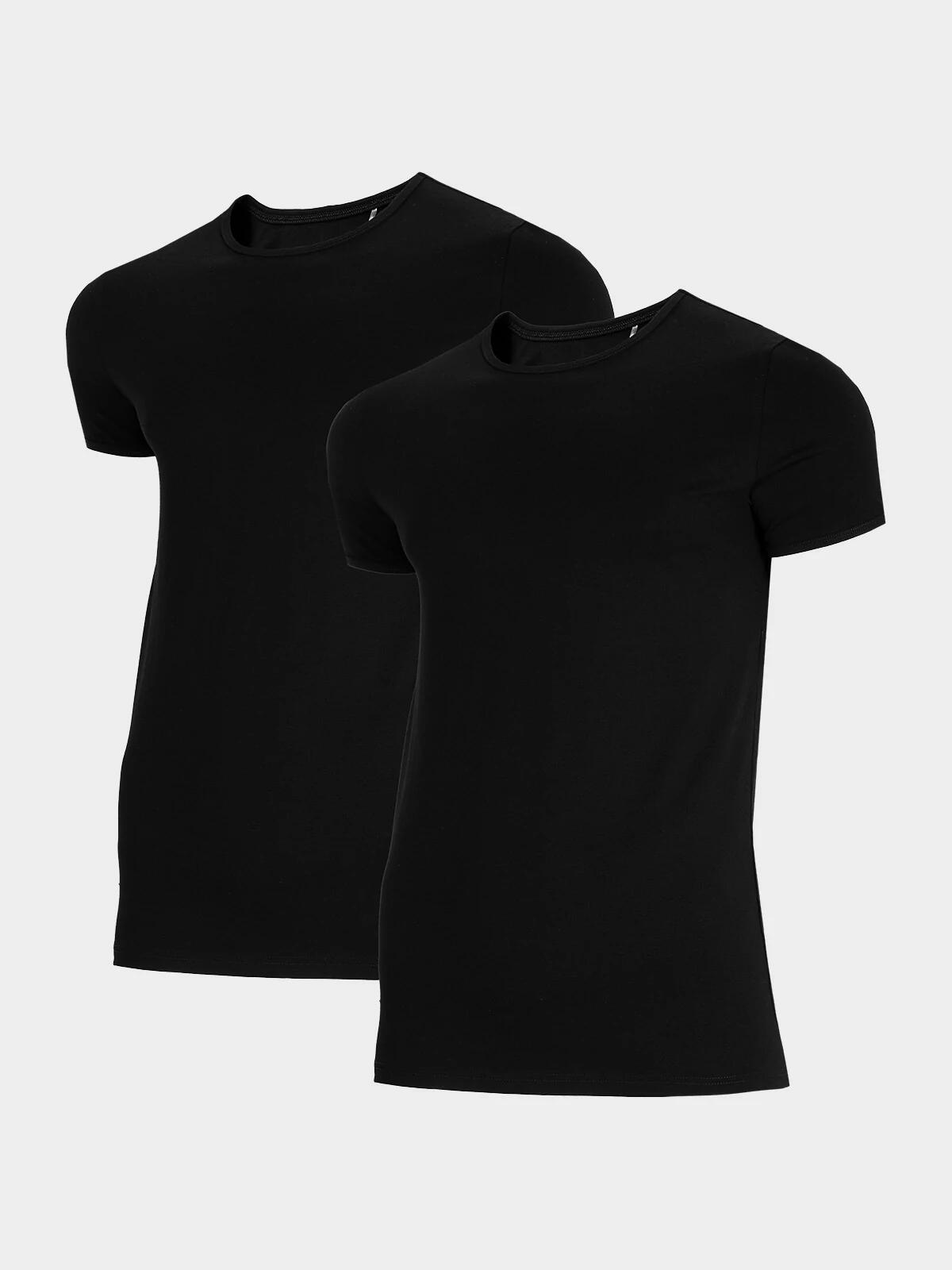 Tricou barbati Slim 4F (set 2 bucati), Negru, XXL