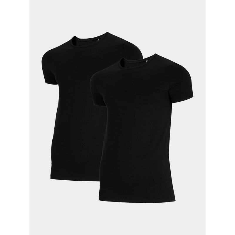 Tricou barbati Slim 4F (set 2 bucati), Negru, XL