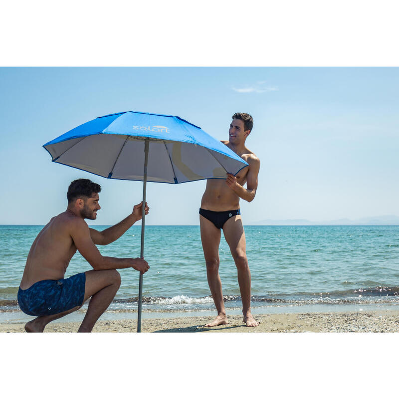 Umbrelă plajă Solart 150 cm, 3 secțiuni, protecție UPF+50