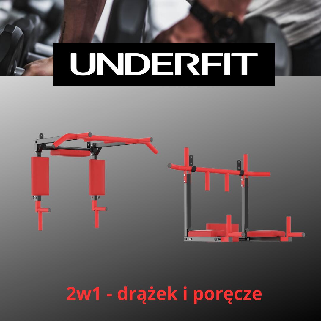 Drążek i poręcze 2w1 do ściany lub drabinki UNDERFIT 4/6