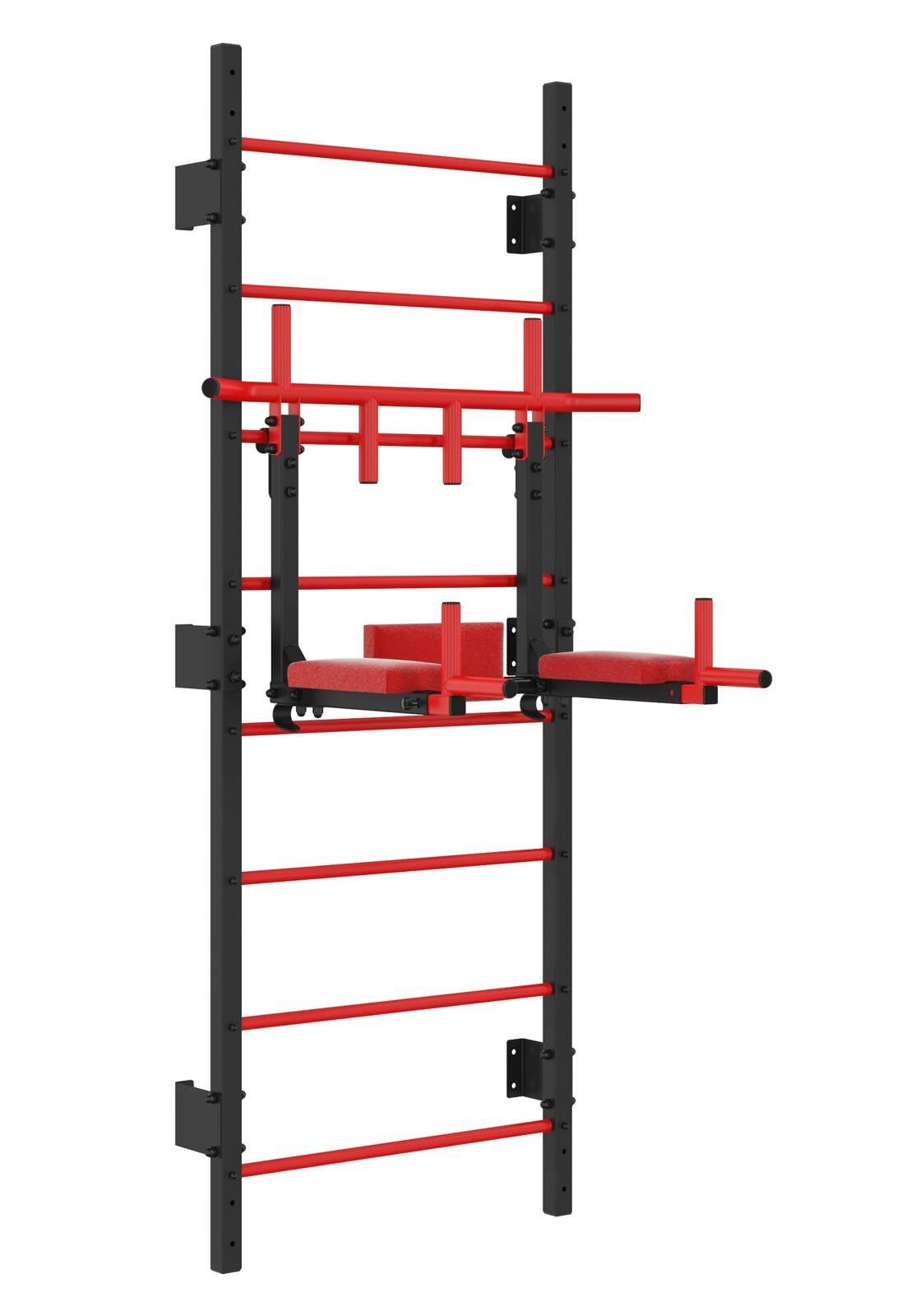 Drabinka gimnastyczna UNDERFIT 228 x 110 cm z drążkiem i poręczami 2w1 3/6