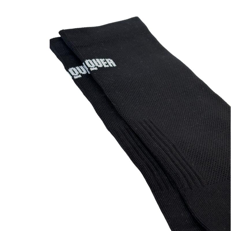 Chaussettes de cyclisme hautes respirantes brodées Classy Evo II Mooquer noir