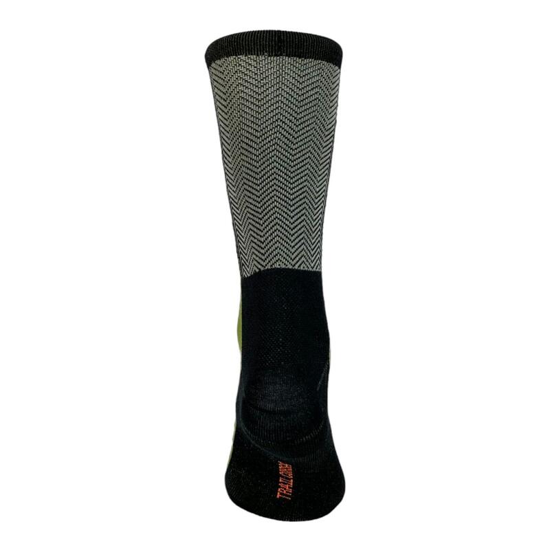 Calcetines Trail Running Rejilla Quitina Reforzados Trail Corsa Mooquer Verde