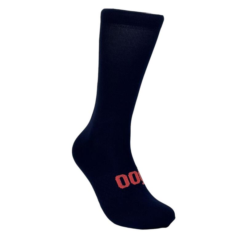 Chaussettes de Cyclisme Hautes Brodées Classy Evo II Mooquer Bleu Marine