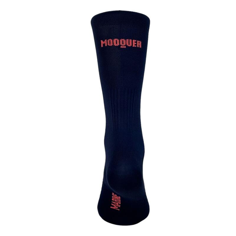 Chaussettes de Cyclisme Hautes Brodées Classy Evo II Mooquer Bleu Marine