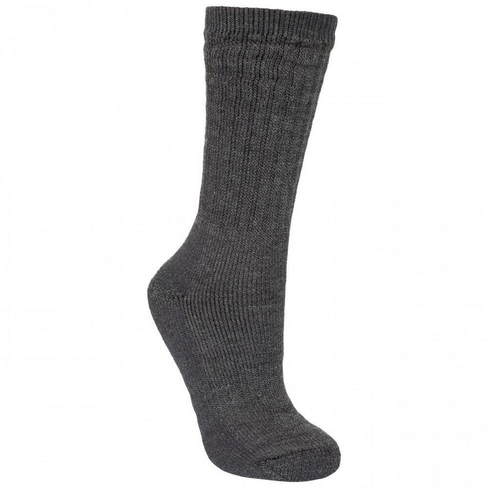 TRESPASS Mens Stroller Merino Wool Hiking Boot Socks (1 Pair) (Black Marl)