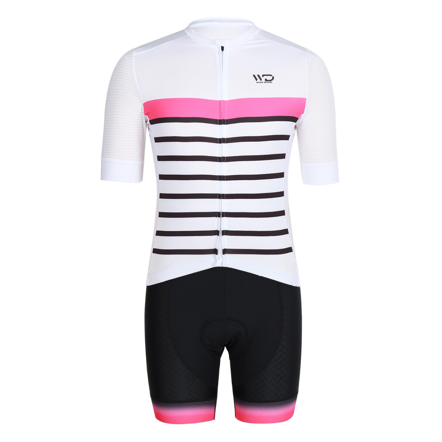 Maillot de cyclisme femme CUBIC blanc/rose 3/5