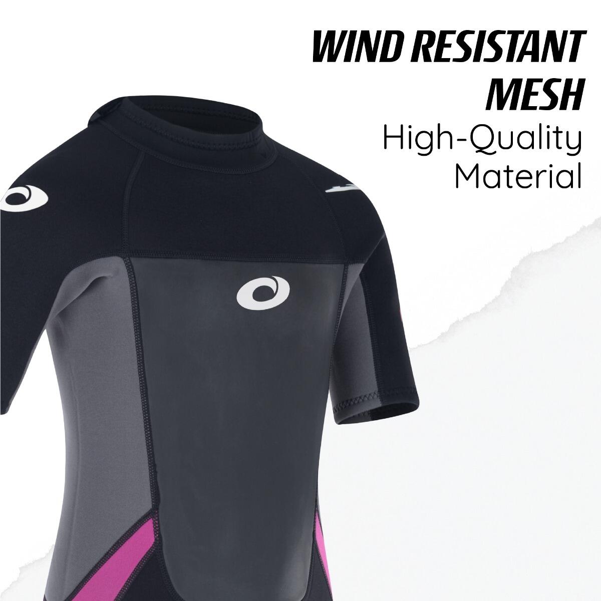 Osprey Kids Shorty Origin 3mm Wetsuit | Short Sleeve Wetsuit, Pink 4/6