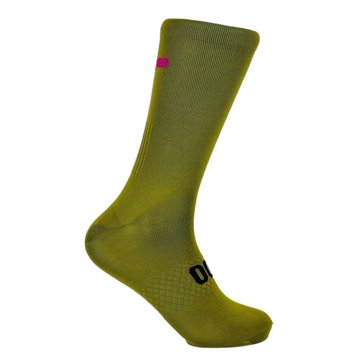 MOOQUER Meias de Ciclismo Altas e Respiráveis Bordadas Classy Evo II Mooquer Verde