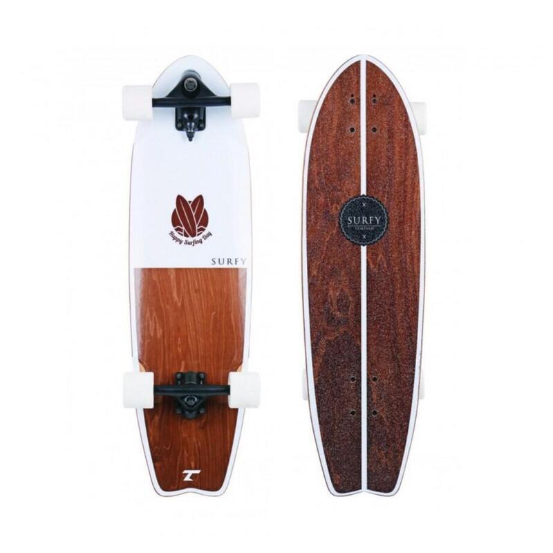 Tempish longboard Surfy 82,5 x 23,5 cm wit/bruin
