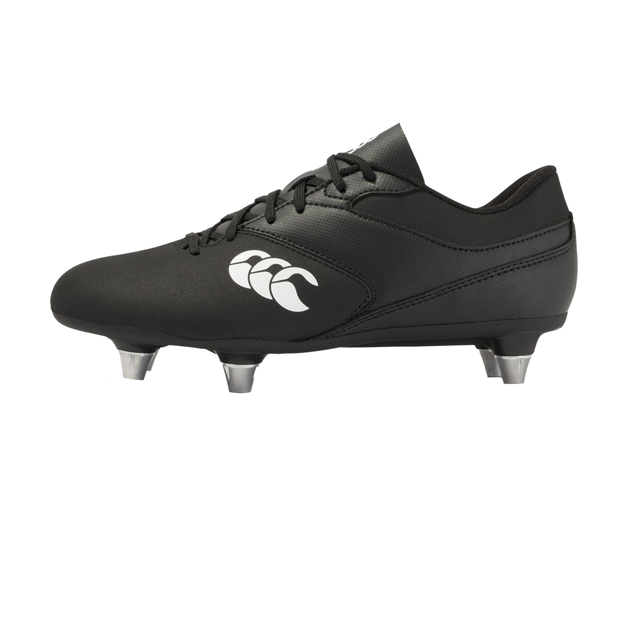 Herren RugbyStiefel für weichen Boden "Phoenix Raze" Kinder Schwarz/Weiß 3/4