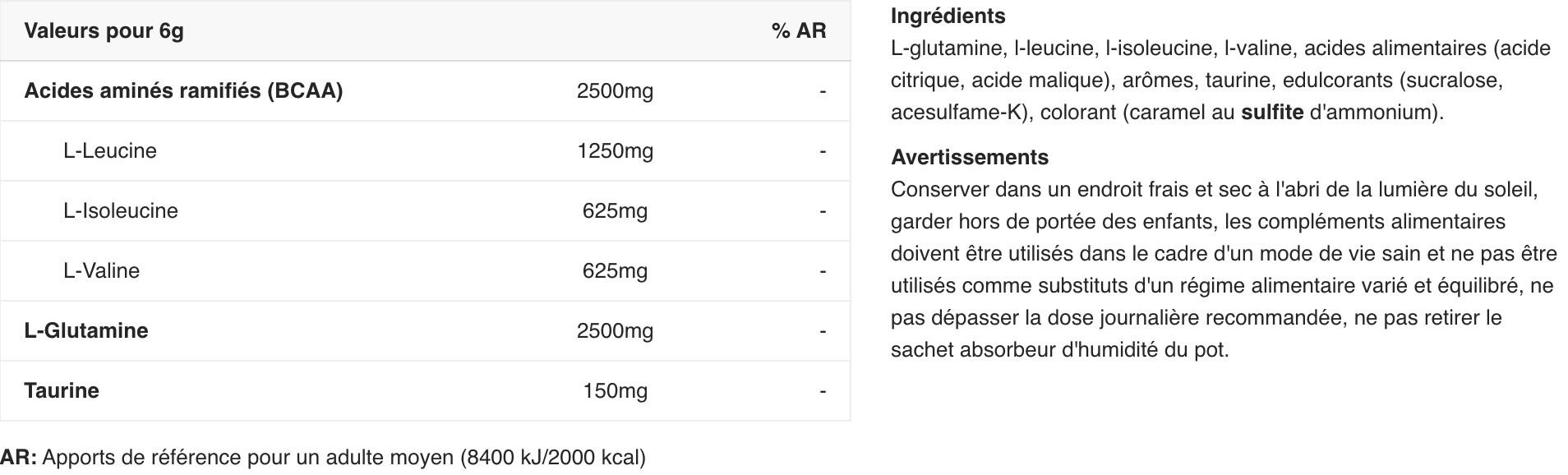 BCAA/Glutamine - BCAA + Glutamine Xpress - Thé Glacé Long Island 2/3